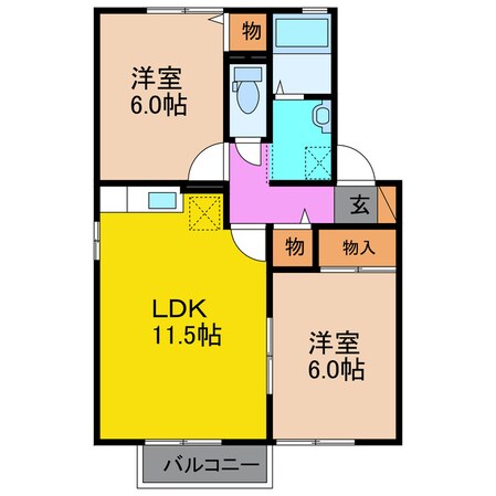 サンライズヒル福田Ａ棟の物件間取画像